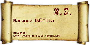 Maruncz Délia névjegykártya